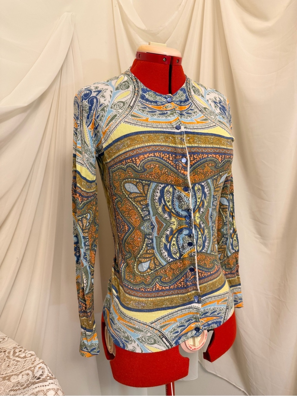 Cyrus Paisley Button Front Cardigan